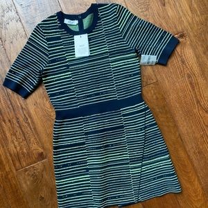 A.L.C. Neon greenish yellow & navy dress Large NEW